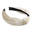 thumbnail image 1 of Unique Bargains 1 Pc flannelette Heart Shape Stud Knot Headband Women Hairband 1.18 Inch Wide Beige, 1 of 7