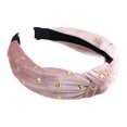 thumbnail image 1 of Unique Bargains 1 Pc Velvet Heart Shape Stud Knot Headband Women Hairband 1.18 Inch Wide Pink, 1 of 7