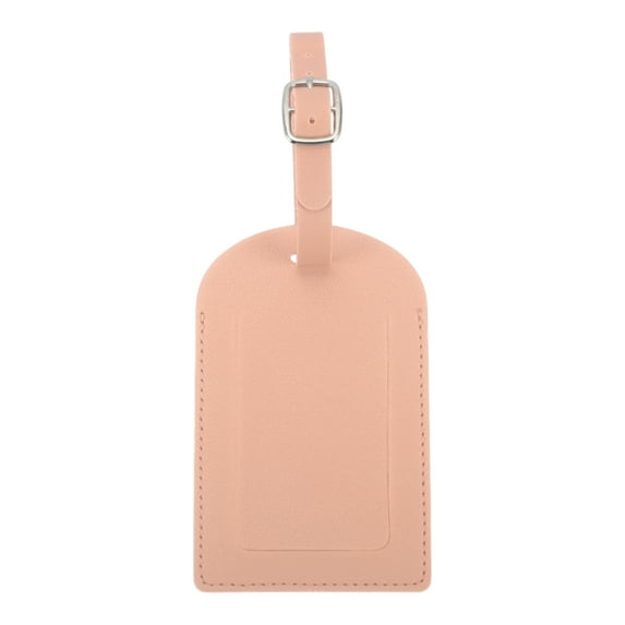 Unique Bargains 1 Pc Vertical Flip Luggage Tag for Travelling Pink Polyurethane