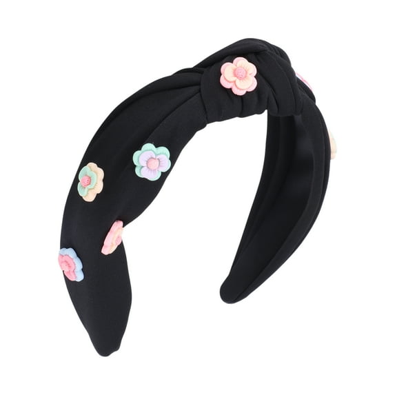 Unique Bargains 1 Pc Vintage Floral Headbands for Women Black