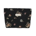 thumbnail image 1 of Unique Bargains 1 Pc Vintage Floral Makeup Bag Polyester Black Large, 1 of 5