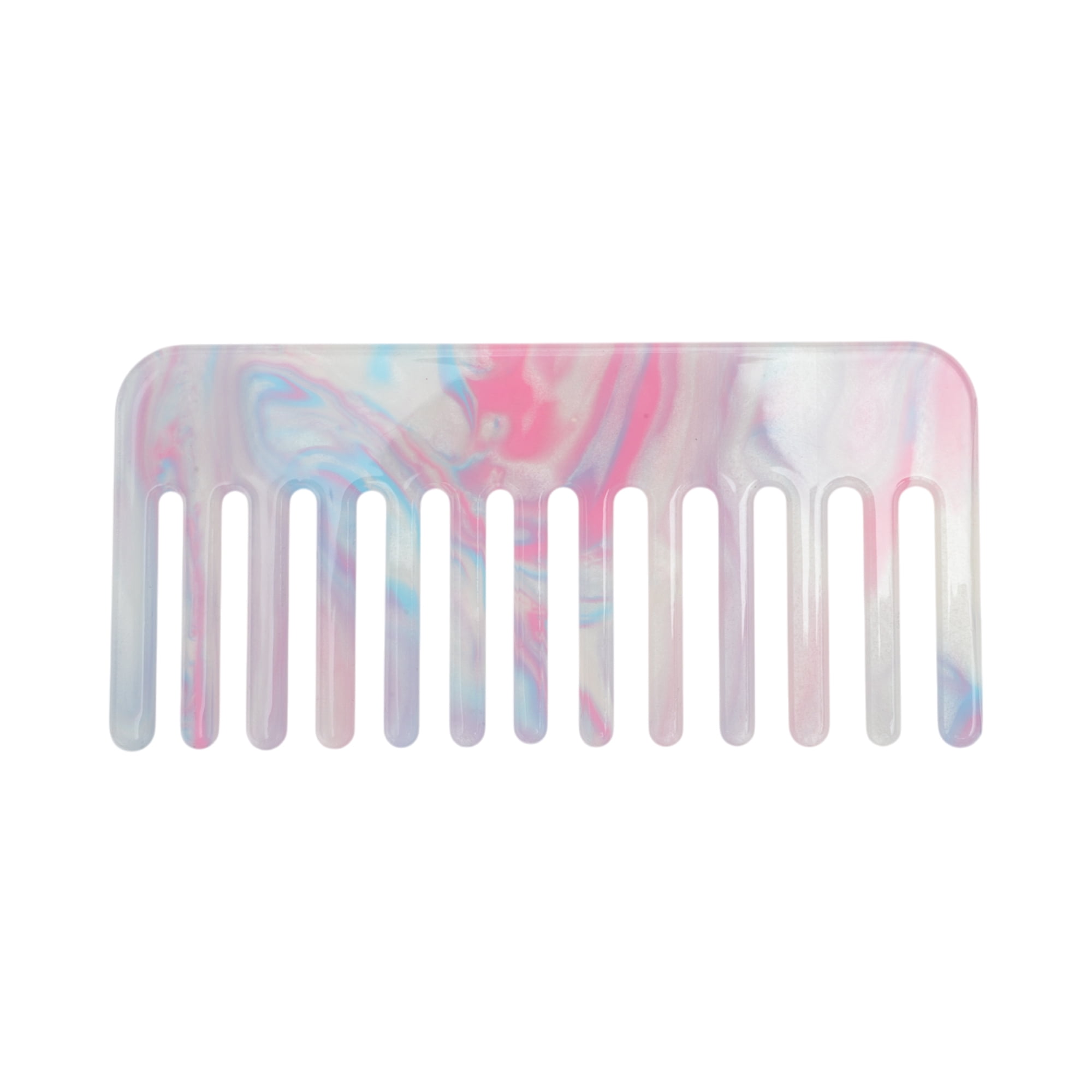 Unique Bargains 1 Pc Vintage Portable Wide Tooth Comb for All Hair Types Pink, Blue