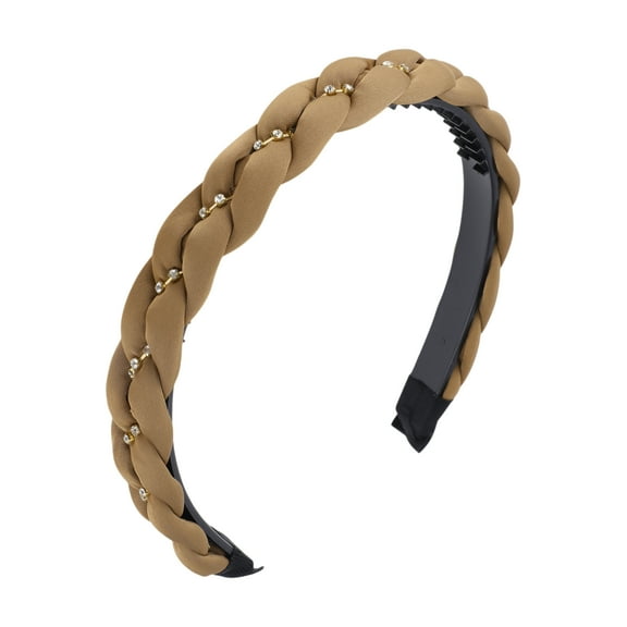 Unique Bargains 1 Pc Vintage Rhinestone Headbands for Women Camel