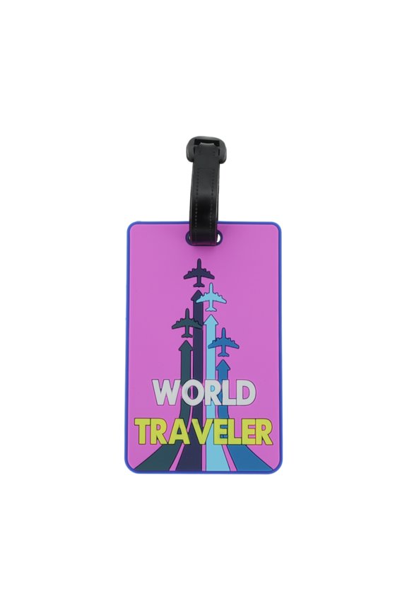 1 Pc WORLD Pattern Luggage Tag for Travelling Purple