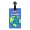 thumbnail image 1 of Unique Bargains 1 Pc WORLD Pattern Luggage Tag for Travelling Sky Blue, 1 of 5