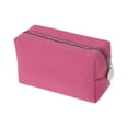 thumbnail image 1 of Unique Bargains 1 Pc Waffle Plaid Pattern Makeup Bag for Travel Rose Red Polyester, 1 of 6