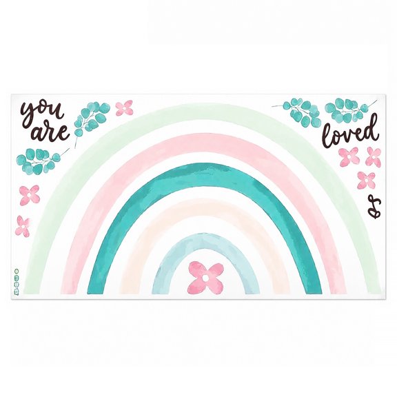 Unique Bargains 1 Pc Wall Decals Star Cloud Wall Stickers Pink Green