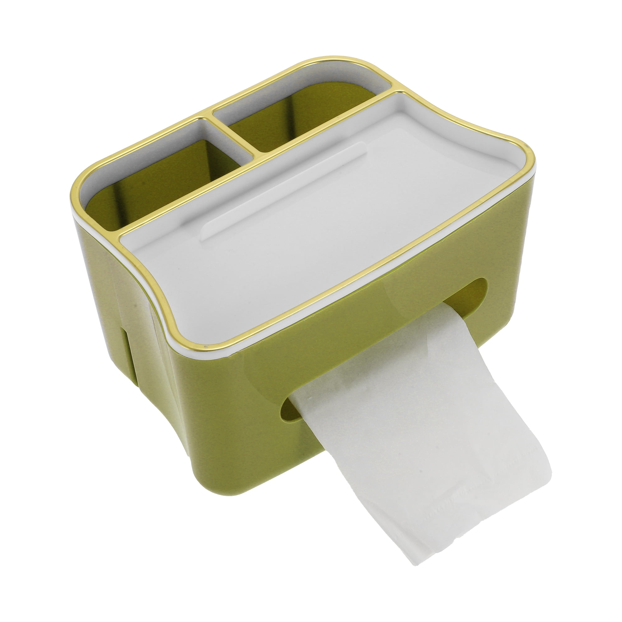 Unique Bargains 1 Pc Wall Mount Tissue Box Cover [Yellow, Green]