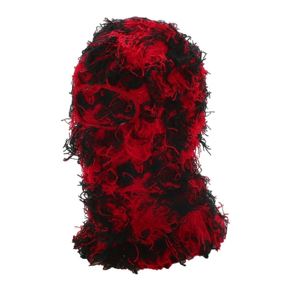 Unique Bargains 1 Pc Warm Face Mask Knitting Balaclava for Cycling Red Black