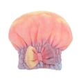 thumbnail image 1 of Unique Bargains 1 Pc Water-absorbent Bow Gradient Hair Towel for Bathroom Pink Coral Fleece, 1 of 5