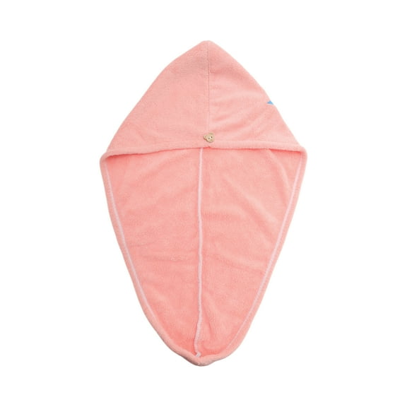 Unique Bargains 1 Pc Water-absorbent Embroidery Hair Towel for Bathroom Pink Coral Fleece