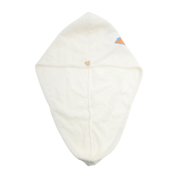 Unique Bargains 1 Pc Water-absorbent Embroidery Hair Towel for Bathroom White Coral Fleece