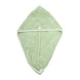 thumbnail image 1 of Unique Bargains 1 Pc Water-absorbent Hair Towel Wrap for Bathroom Hotel Coral Fleece Green, 1 of 5