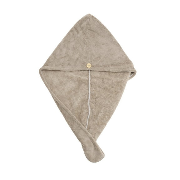 Unique Bargains 1 Pc Water-absorbent Solid Hair Towel for Bathroom Khaki Polyamide Polyester