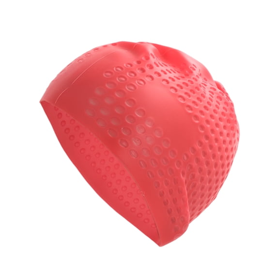 Unique Bargains 1 Pc Waterproof Bubbles Texture Swimming Cap Red