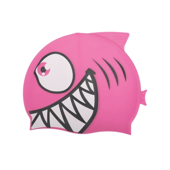 Unique Bargains 1 Pc Waterproof Cartoon Fish Pattern Swim Cap Pink