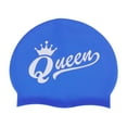 thumbnail image 1 of Unique Bargains 1 Pc Waterproof Crown Swim Cap Blue, 1 of 6