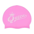 thumbnail image 1 of Unique Bargains 1 Pc Waterproof Crown Swim Cap Pink, 1 of 6