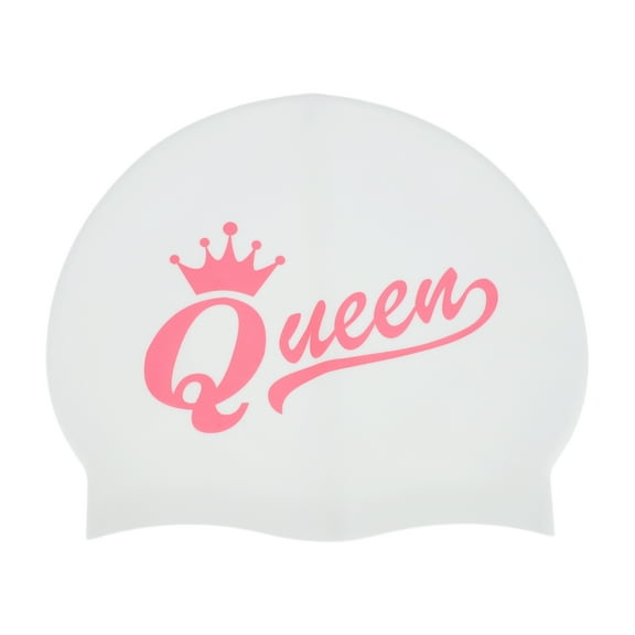Unique Bargains 1 Pc Waterproof Crown Swim Cap White
