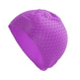 thumbnail image 1 of Unique Bargains 1 Pc Waterproof Ellipse Texture Swimming Cap Purple, 1 of 6