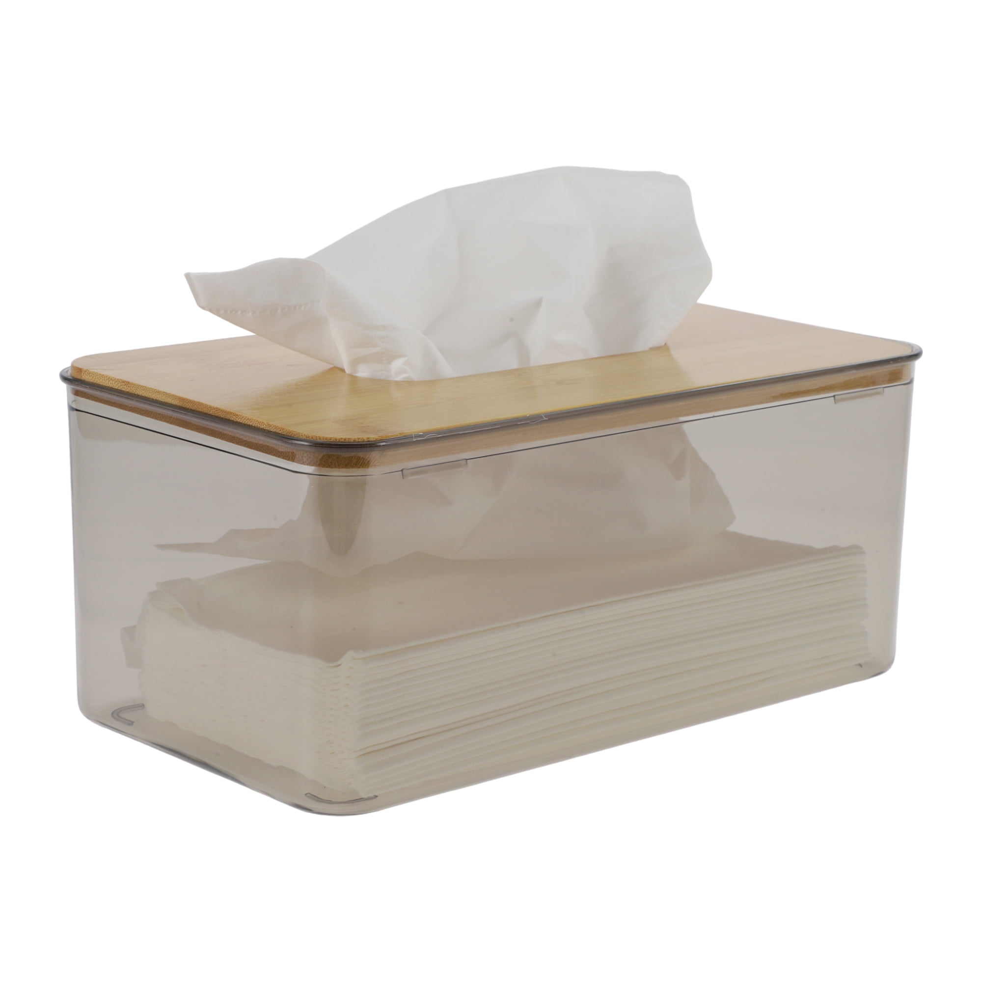 Unique Bargains 1 Pc Waterproof Extra Large Suqare Tissue Box Clear Black