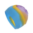 thumbnail image 1 of Unique Bargains 1 Pc Waterproof Flat Swimming Cap Purple Yellow, 1 of 6