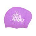 thumbnail image 1 of Unique Bargains 1 Pc Waterproof Floral Pattern Swim Cap for Women Purple, 1 of 6