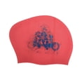 thumbnail image 1 of Unique Bargains 1 Pc Waterproof Floral Pattern Swim Cap for Women Red, 1 of 6