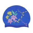 thumbnail image 1 of Unique Bargains 1 Pc Waterproof Morning Glory Pattern Swim Cap Pink Blue Yellow, 1 of 6