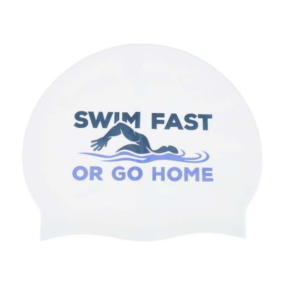 Unique Bargains 1 Pc Waterproof Muscle Arm Pattern Swim Cap White Black Blue