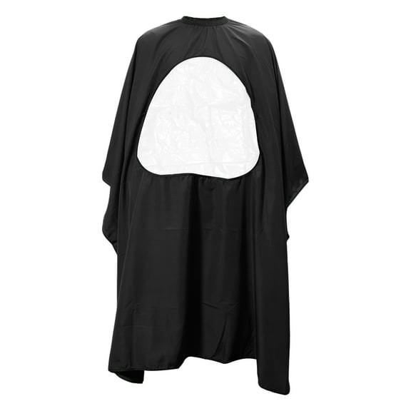 Unique Bargains 1 Pc Waterproof See-through Hair Cut Barber Cape for Hair Cut Black