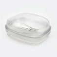 thumbnail image 1 of Unique Bargains 1 Pc Waterproof Soap Holder Double Layer with Cover Clear Soap Dish for Bathroom 5.51"x4.13"x2.52", 1 of 6