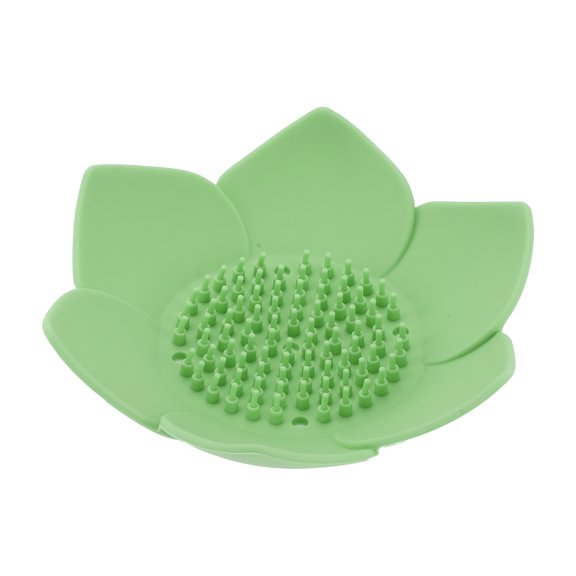 Unique Bargains 1 Pc Waterproof Soap Holder Flower Green Soap Holder for Bathroom 5.31"x5.12"x1.38"