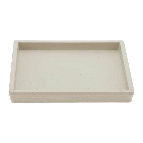 Unique Bargains 1 Pc Waterproof Soap Holder Square Beige Soap Holder for Bathroom 3.62"x3.62"x0.43"