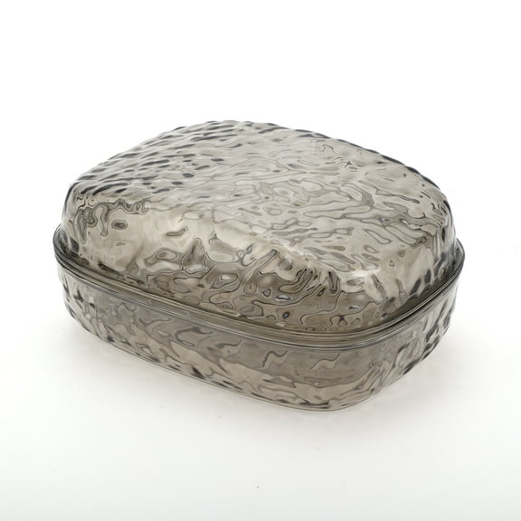 Unique Bargains 1 Pc Waterproof Soap Holder with Cover Gray Soap Holder for Bathroom 5.51"x4.13"x2.52"