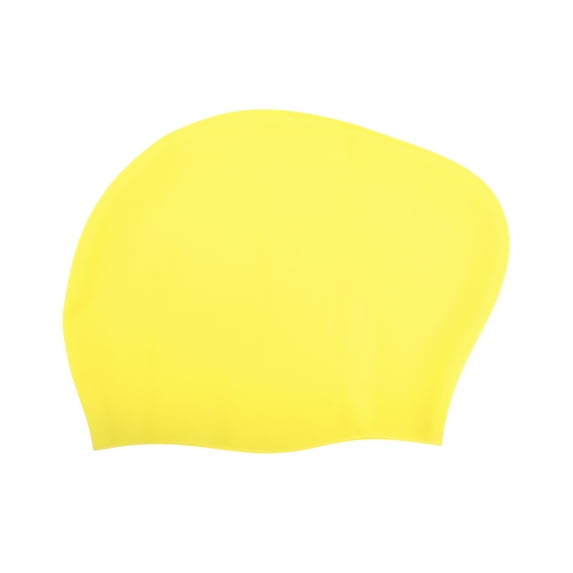 Unique Bargains 1 Pc Waterproof Solid Color Swim Cap for Women Yellow