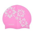 thumbnail image 1 of Unique Bargains 1 Pc Waterproof Square Flower Pattern Swim Cap Pink, 1 of 6