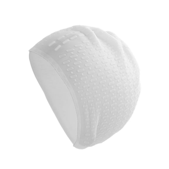 Unique Bargains 1 Pc Waterproof Stripe Pattern Swimming Cap White