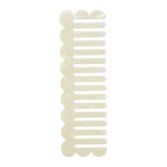 Unique Bargains 1 Pc Wave Rectangular Hair Comb White Acetate Sheet