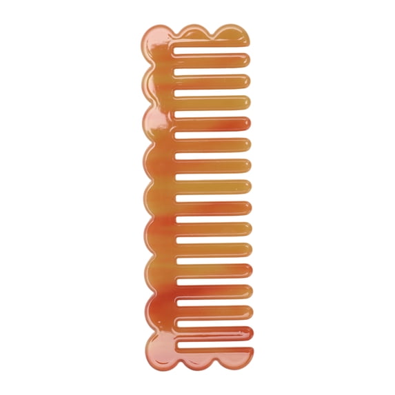 Unique Bargains 1 Pc Wave Rectangular Hair Comb for All Hair Types Styles Coffee Color