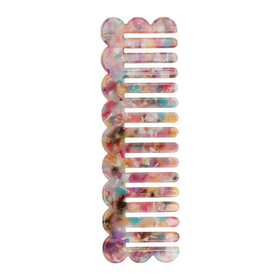 Unique Bargains 1 Pc Wave Rectangular Hair Comb for All Hair Types Styles Colorful