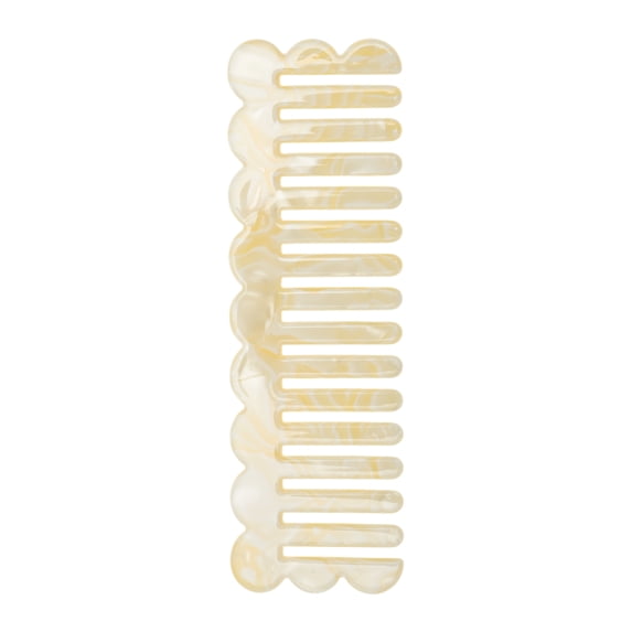 Unique Bargains 1 Pc Wave Rectangular Hair Comb for All Hair Types Styles Yellow
