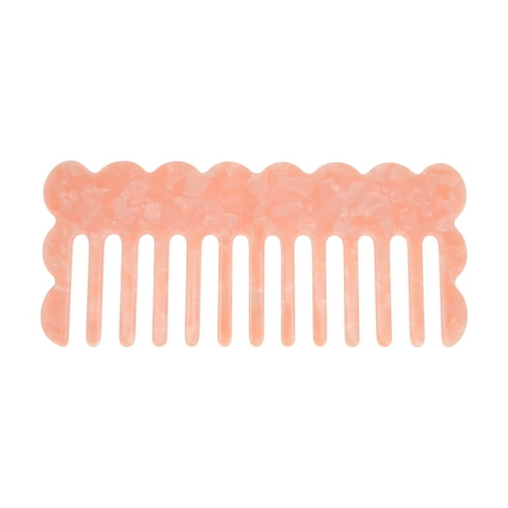 Unique Bargains 1 Pc Wave-shaped Hair Comb Pink Acetate Sheet
