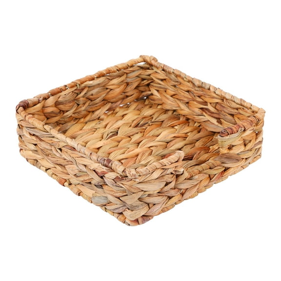 Unique Bargains 1 Pc Wicker Basket for Organizing Brown 8.7*8.7*2.8in