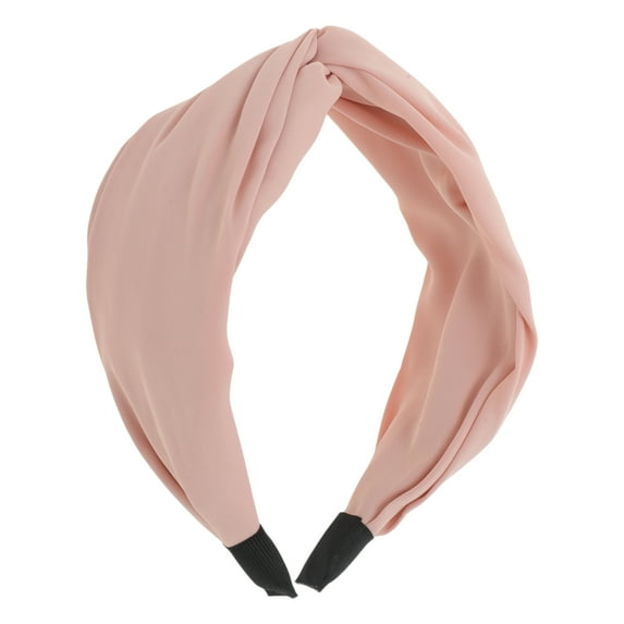 Unique Bargains 1 Pc Wide Tie Solid Color Headbands for Women Pink