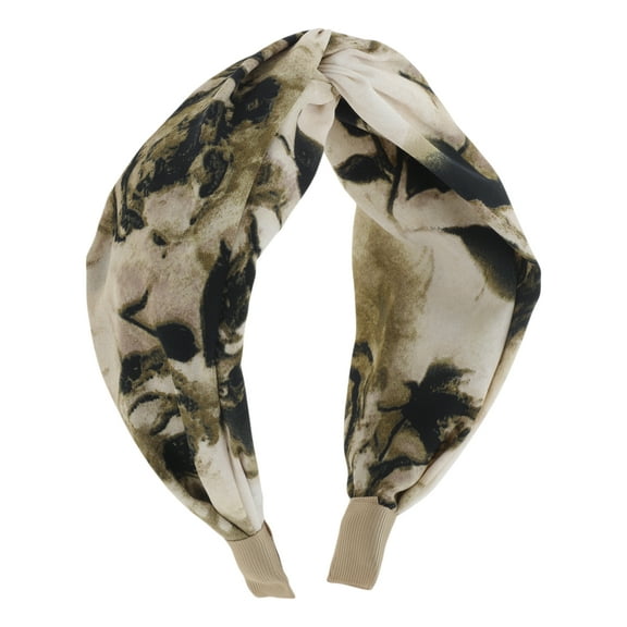 Unique Bargains 1 Pc Wide Tie Tie-dye Headbands for Women Army Green