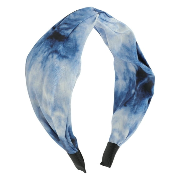 Unique Bargains 1 Pc Wide Tie Tie-dye Headbands for Women Blue