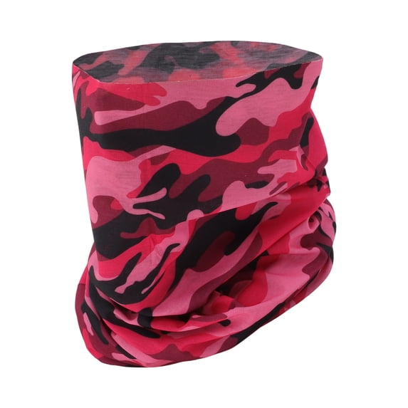 Unique Bargains 1 Pc Windproof Face Scarf Mask Face Mask for Outdoor Cycling Black Rose Pink