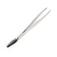 thumbnail image 1 of Unique Bargains 1 Pc With Brush Eyebrow Tweezer for Bathroom Travel Hotel Silver Tone Stainless Steel, 1 of 4