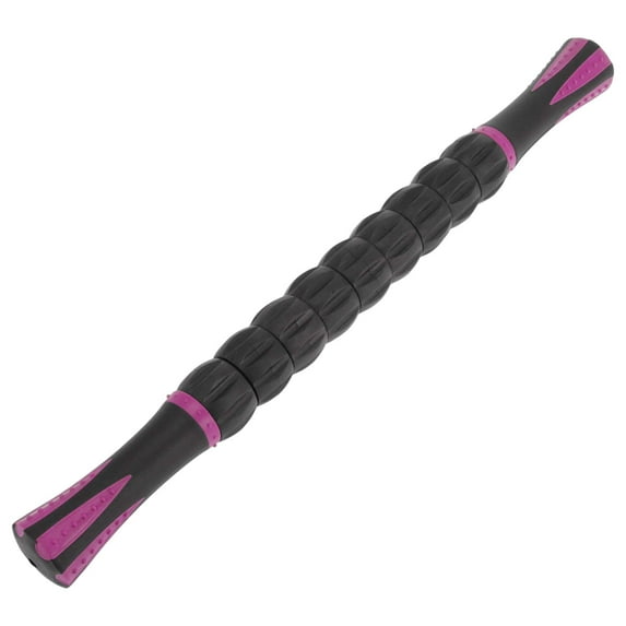 Unique Bargains 1 Pc Wolf Toothed Massage Stick for Gym Black Rose Red PP Stainless Steel